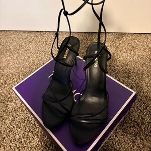 Express Black Strappy Heels